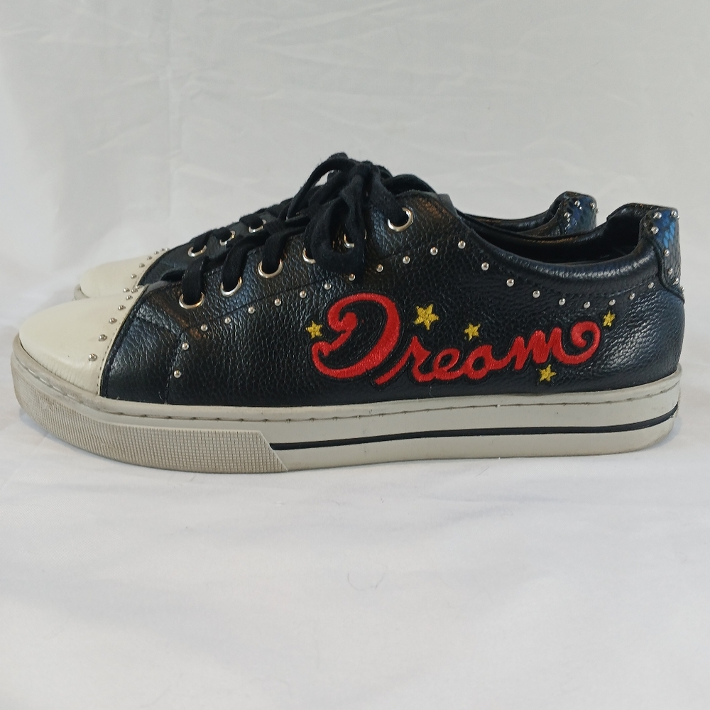Brighton Dream On Black Leather  Shoes Sneaker  Size 8.5
